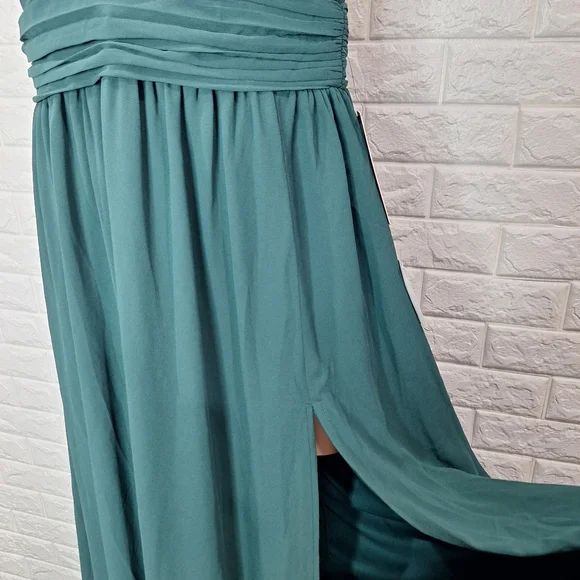 heavenly hues forest green maxi dress Hunter Green Floral Tulle Maxi Dress main image 0